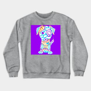 kawaii puppy dog in royal pattern ecopop Crewneck Sweatshirt